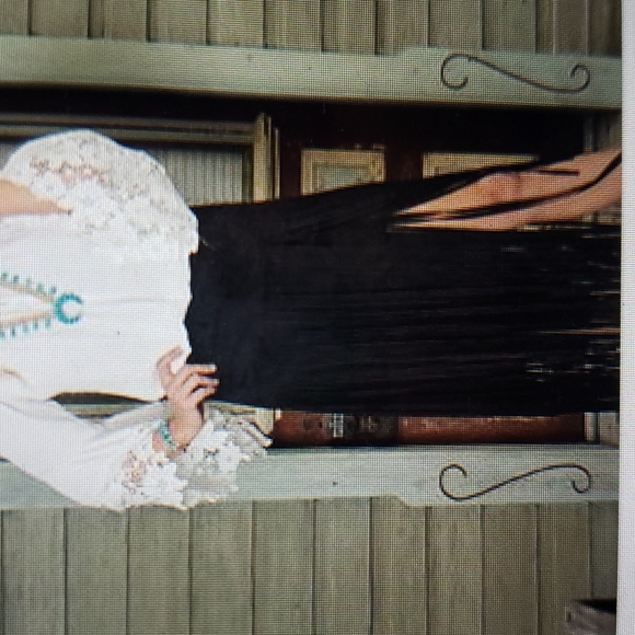 Cowgirl Justice black fringe skirt. - Picture 2 of 6